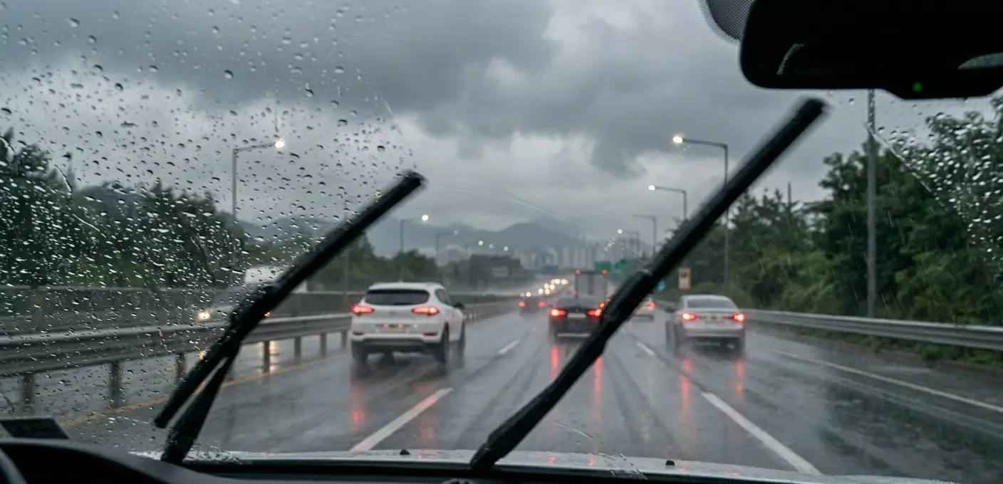 비오는 날 와이퍼 작동